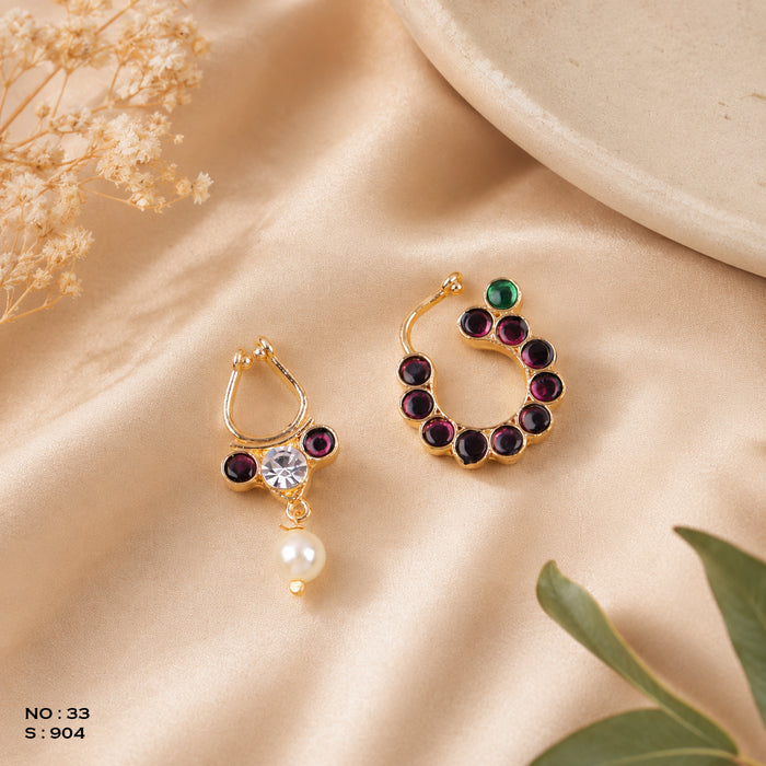 Bharatanatyam Jewellery Nose Pin Set – No. 33