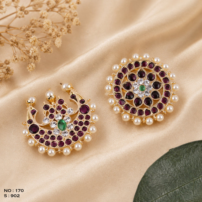 Bharatanatyam Jewellery Moon & Sun Head Piece – No. 170